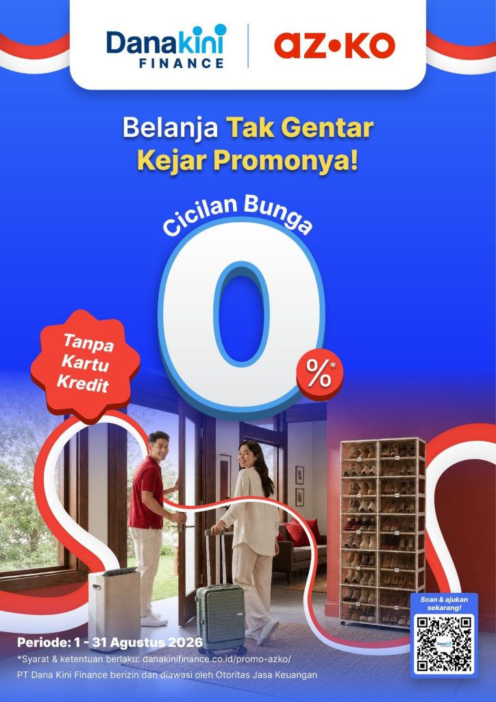 Promo AZKO terbaru promo Agustus 2026 promo perkakas promo alat olahraga promo perlengkapan rumah promo Danakini Finance Agustus 2026 cicilan tanpa kartu kredit